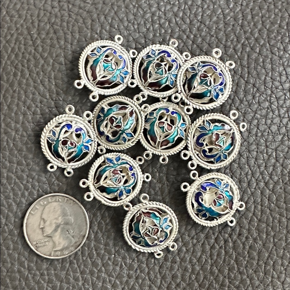 Rare Bundle of Enamel Metal Beads
